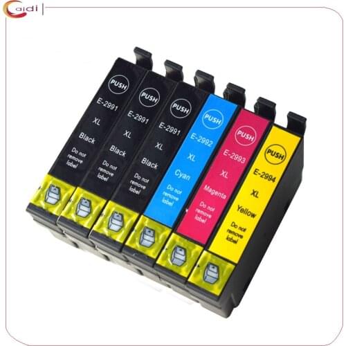 6Pack(3bk,1c,1m,1y) T29 29XL T2991-T2994 Ink Cartridge Compatible For Epson XP-235 XP-332 XP-335 XP-432 XP-435 Printer ink