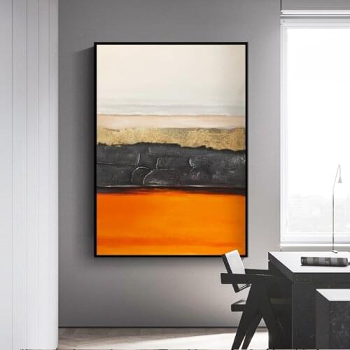 Abstract Canvas Painting Beautiful Orange Painting Hand-Painted Wall Art Fashion Tableaux For Living Room Hallway Hotel No Frame