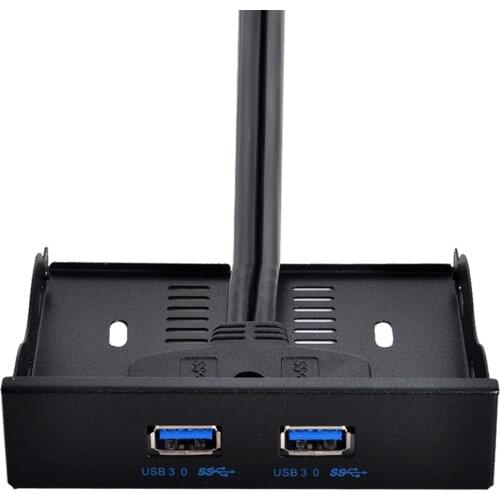 Cablecc 20Pin 2 Port USB 3.0 Hub USB3.0 Front Panel Cable Adapter Plastic Bracket for PC Desktop 3.5 Inch Floppy Disk Drive Bay