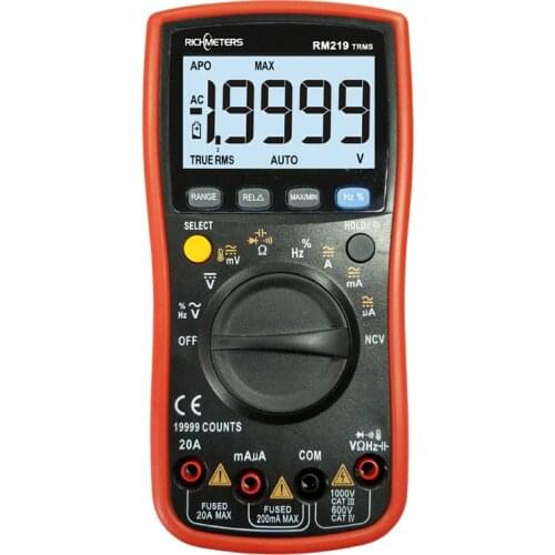 RM219 Digital Multimeter True RMS 19999 Counts NCV Frequency Auto Power Off AC DC Voltage Ammeter Current Ohm Multimetro
