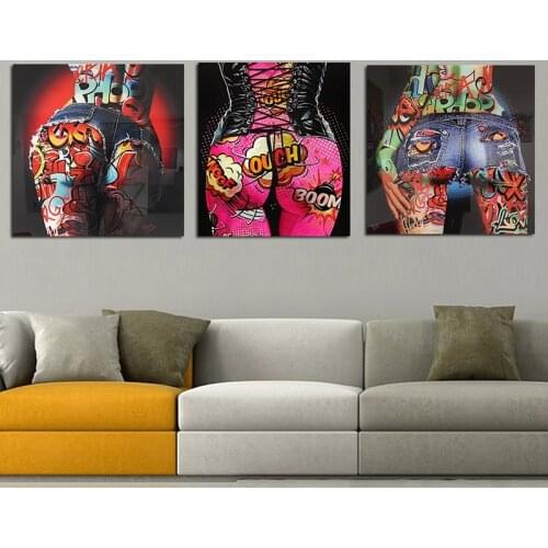 Graffiti Art Colorful Sexy Ass Canvas Painting Pop Art Posters and Prints Wall Art Pictures for Living Room Cuadros Home Decor