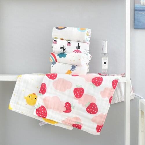Muslin Cotton Baby 6 Layer Towel Handkerchief Colorful Kid Wipe Cloth Newborn Baby Face Towel Bibs Feeding Bath Towelf for Kids