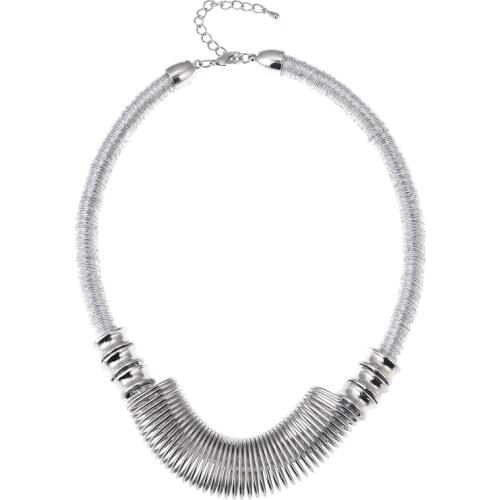 Chunky Metal Chokers Necklaces For Women Silver Color Statement Maxi Jewelry Women/Men Fashion Necklace Bijoux Neck Bib Collar