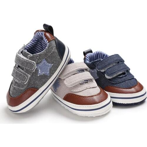 Cute male baby five-pointed star first walker casual soft bottom newborn baby non-slip casual baby shoes