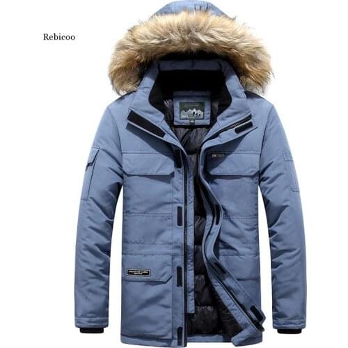 Men Winter Jackets Warm Overalls Parkas Male Coats Hooded Mens Clothing Thick Windbreaker Outwears Fashion Solid Jacket