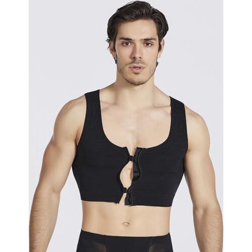 Men Body Shaper Slimming Chest Tops Gynecomastia Underwear Straight Back Vest