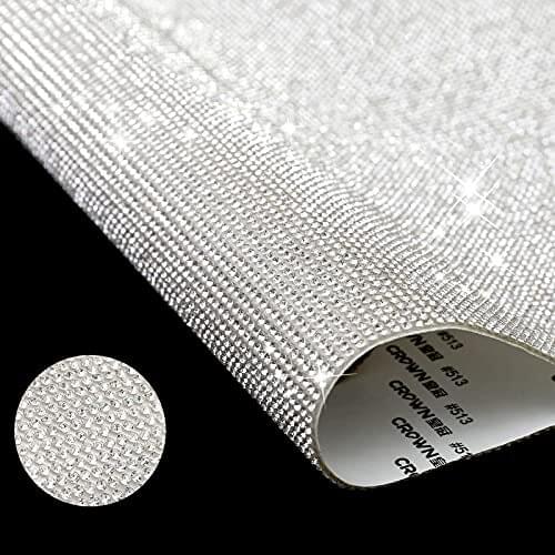 Beadsland Glass Rhinestone Sticker Sheet Crystal Stickers Beaded Applique DIY Car Decoration Self Adhesive