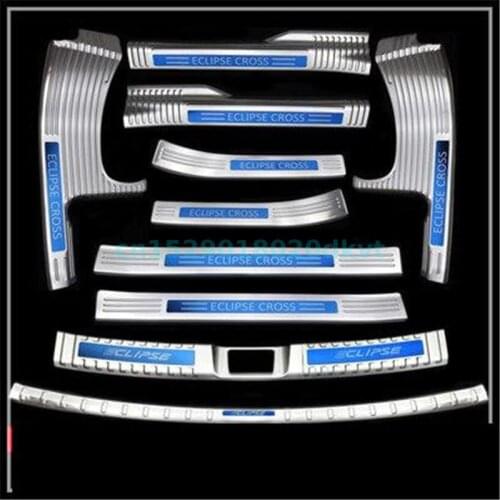 Stainless steel For Mitsubishi Eclipse Cross 2018-2020 Trunk Tread Plate Trim Scuff Plate Door Sill car accessories Car styling