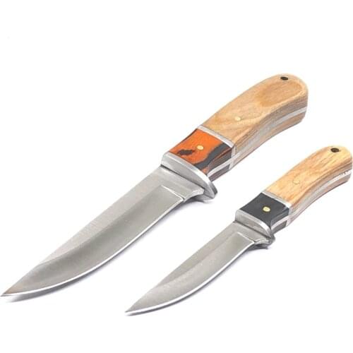 Fixed Blade Knife with Sheath Outdoor Camping Hunting Small Straight Knives Wood Handle Hiking Survival Tactical Knife EDC Tool