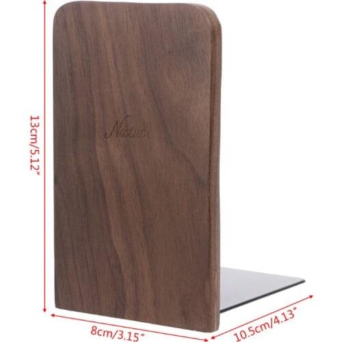 Walnut Wood Desktop Organizer Desktop Office Home Bookends Book Ends Stand Holder Shelf X3UE