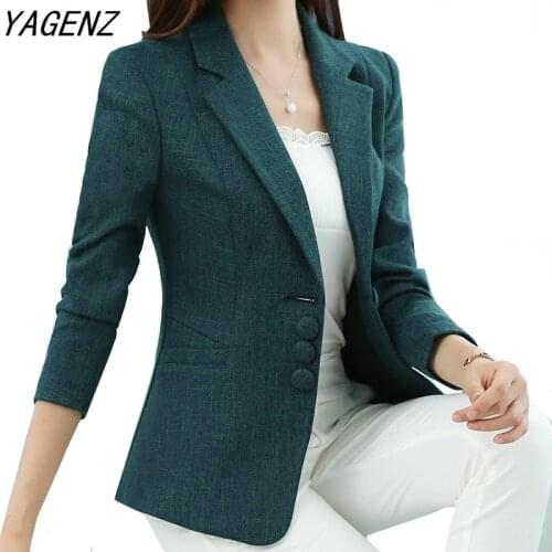 Autumn Spring Womens Blazer Elegant fashion Lady Blazers Coat Suits Female Slim Office Lady Jacket Casual Tops Plus size S-6XL