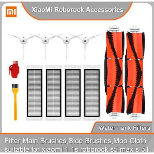 Main Brush HEPA Filter Side Brush Washable Mop Cloth For XiaoMi Roborock S5 MAX S6 Pure Accessories brush Vacuum Cleaner Parts