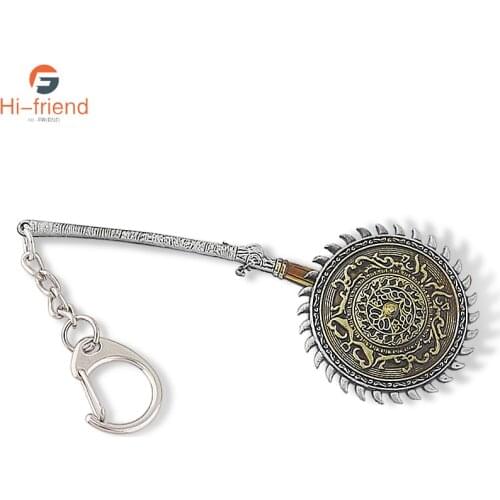 Game Bloodborne Sleutelhanger Voor Mannen Sleutelhanger Auto Metalen Bijl Sleutelhanger Rotary Cutter (Elektrische Zaag) armen S