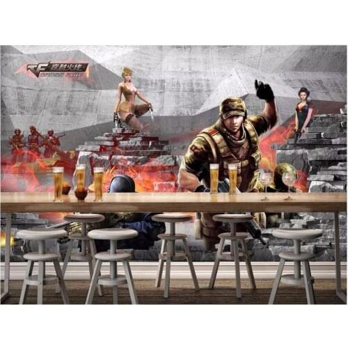 Custom photo 3d wallpaper First person shootout shooting game Internet cafe Home decoration living room wallpaper for walls 3 d