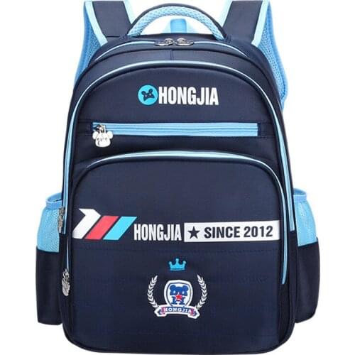 Grades 1-3 Children School Bags Kids Backpacks Letter print Orthopedic Backpacks for Boys/Girls Black Bookbag Mochila Escolar