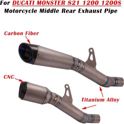 Slip On For DUCATI Monster 8211200 1200S carbon fiber Motorcycle Titanium Alloy Exhaust Escape Modiifed Muffler Mid Link Pipe