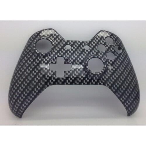 For Xbox One Controller Custom Hydro Dipped Replacement Shell Case Cover Mod - Front Shell (Black Carbon Fiber)