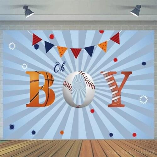 Light Blue Oh Boy Photography Backgrounds Kids Cake Table Family Dinner Decoration Vinyl Photo Backdrops