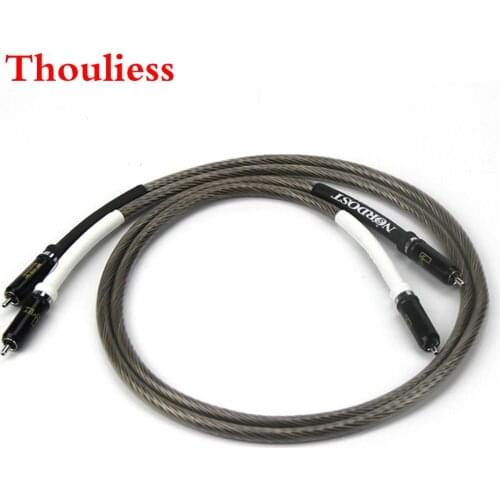 Thouliess Pair HIFI Single Crystal Silver Nordost Odin RCA Cable Reference Interconnect Cable with Rhodium plated WBT-1020 Plug