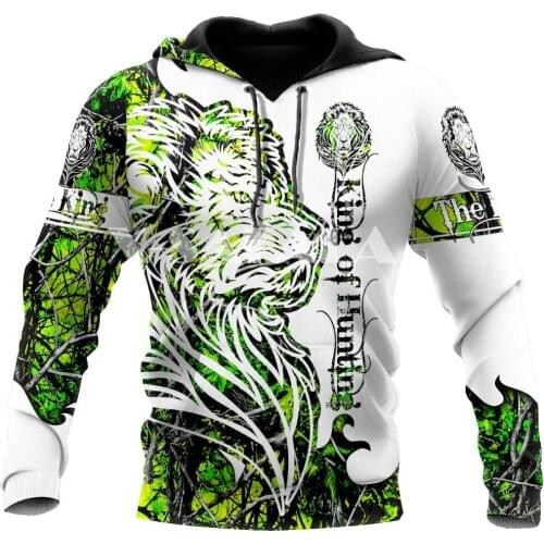 Lion The King of Hunting 3D Full Print Size Hoodie Man Women Harajuku Outwear Zipper Pullover Sweatshirt Unisex-1