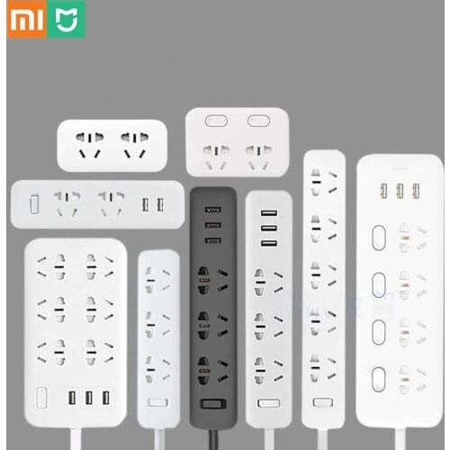 Xiaomi Mijia Power Strip 2.1A Fast Charging 3 USB Extension Socket Plug 6 Outlets Socket Adapter US UK EU AU MI Power Strip Cube