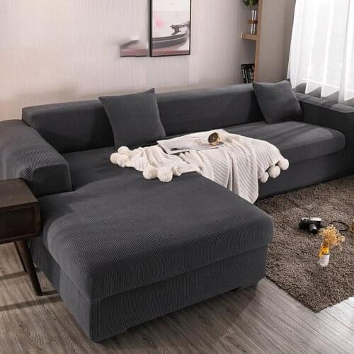 Polar Fleece Fabric Universal Sofa Cover Euro Sofa Covers for Living Room Stretch Sectional Corner Sofa Cover Plaids on The Sofa