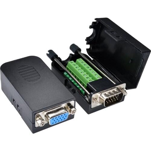 Vga solder joints, connectors, display db15 three rows, 15-pin VGA terminal, with the shell