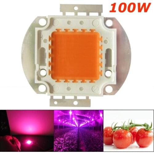 Jiguoor High Power LED Chip Full Spectrum Grow Light Lamp 100W 380nm - 840nm COB Beads for Indoor Plant Growth 1PCS