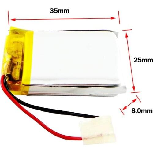 Wama 802535 680mAh Li-Polymer 3.7V Rechargeable Batteries for Bluetooth Speakers Lamps Lights RC Plane DIY