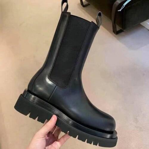 Women Martin Boots Fashion Height Increasing Women Chelsea Boots Autumn Winter Boots Platform Shoes Black Botas Mujer