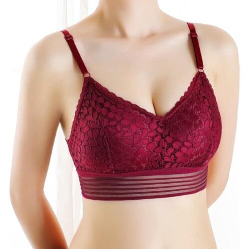 Sexy New Women Lace Beauty Back Wrapped Chest Mesh Stitching Solid Color Tube Top Comfortable Bra