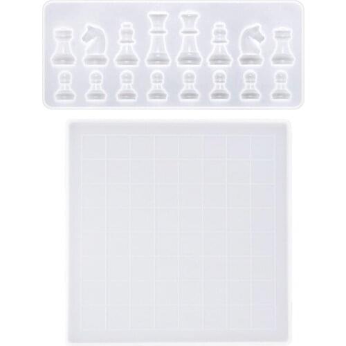 1 Set Chess+Checkerboard Silicone Mould DIY Crafts Making Tool Chess Board Crystal Epoxy Resin Mold
