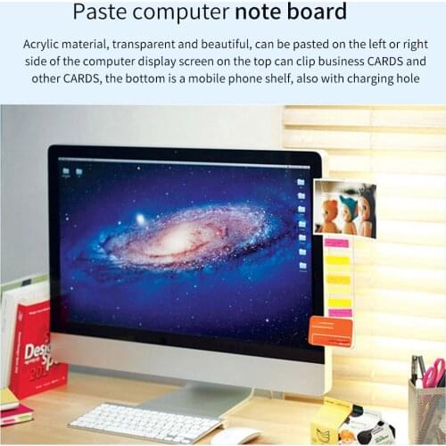 1PC Monitor Message Memo Board For Sticky Notes Tabs Phones PC Screen Computer Monitors Side Panel Planner