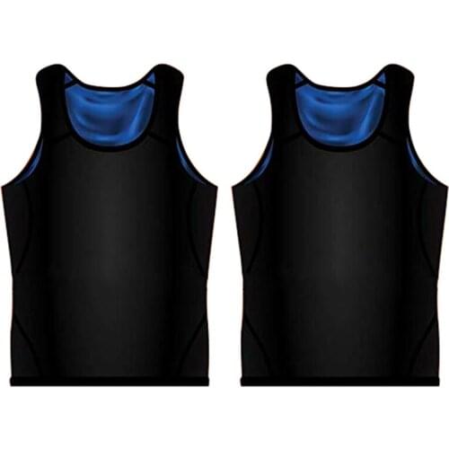 2 Pcs Sauna Vest Premium Workout Tank Top Sweat Shaper Polymer for Slimming Weight Loss Fitness MenS X/L & S/M