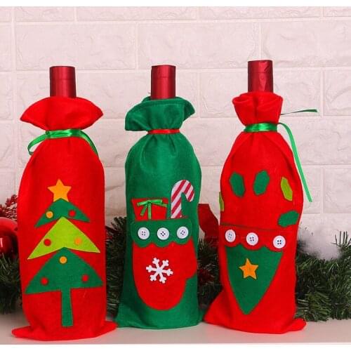2017 Santa Claus Christmas Decoration Wine Bottle Bag Champagne Wine Bottle Cover Home Restaurant Bar Supplies Xmas Decor