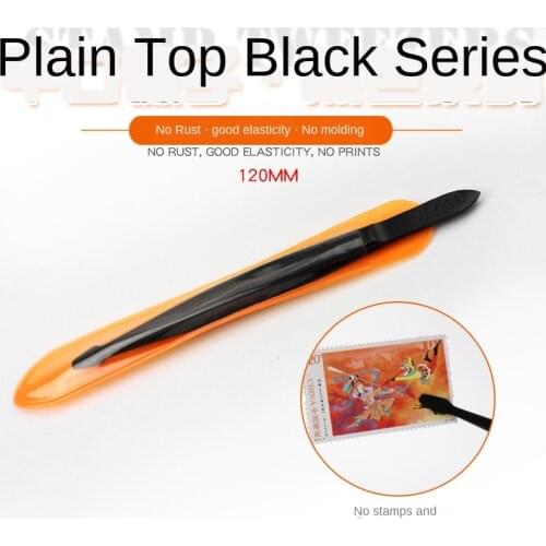 820003 special tweezers for Mingtai stamps/banknotes collection (black flat mouth 12cm)