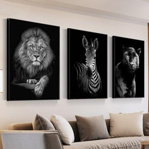 Black White Lion Zebra Leopard Elephant Tiger Diamond Painting 5D DIY Animal Embroidery Mosaic Cross Stitch Living Room Decor