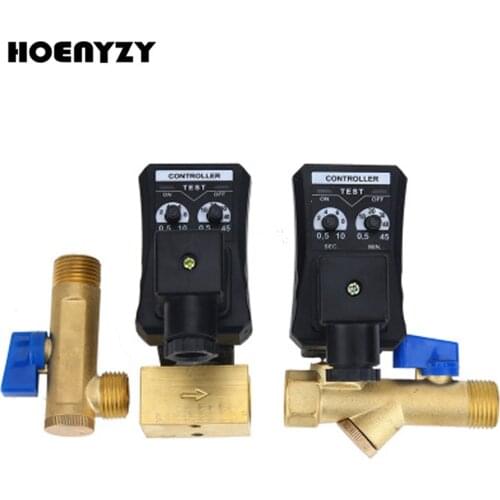 1/2" DN15 Automatic Electronic Drainer OPT-A 12V/24V DC 110V/220V AC Electronic Timer Air Compressed Gas Tank Drain Valve OPT-B