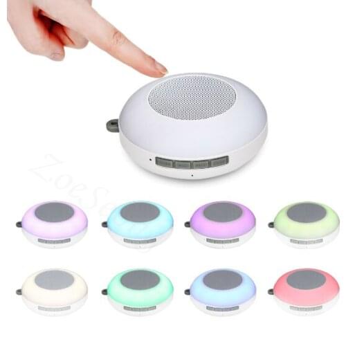 Mini wireless Bluetooth speaker LED color touch night light decompression sleep MIC night light outdoor waterproof speaker