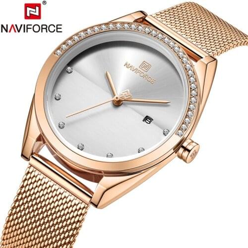 NAVIFORCE Women Watches Top Brand Luxury Casual Dress Ladies Gift For Girl Wife Date Display Girl Quartz Wrist Watches Relogio F