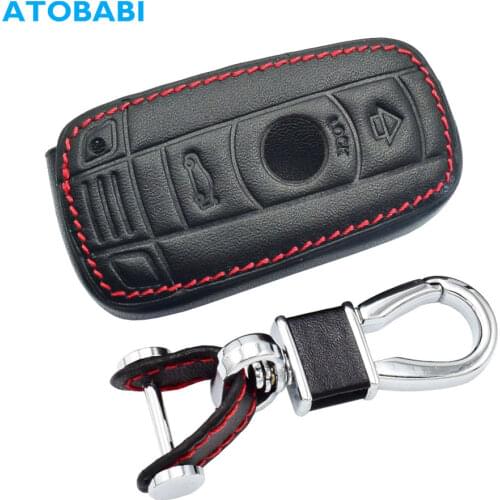 Real Leather Car Key Cover Smart Remote Control Fob Protector Shell Case Keychain Holder For BMW 1 3 5 6 Series E90 E92 E93 525i