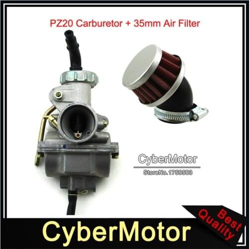 PZ20 20mm Carburetor Carb + 35mm Aluminum Air Filter Cleaner For Honda XR75 XR80 XR80R XL75 XL80 SSR Pit Bike Go Kart ATV Quad