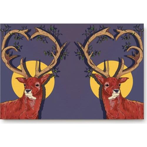 Kitchen Mat Hand Painted Elk Plant Doormat Home Decoration Anti-Slip Entrance Door Mats Kitchen Carpet Door Mats Outdoor