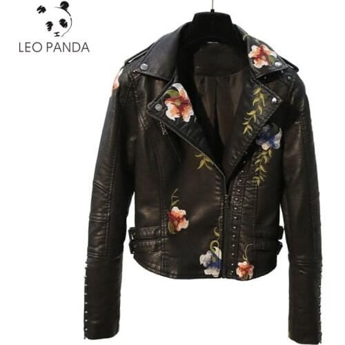 LEOPANDA Women's Leather Jackets
