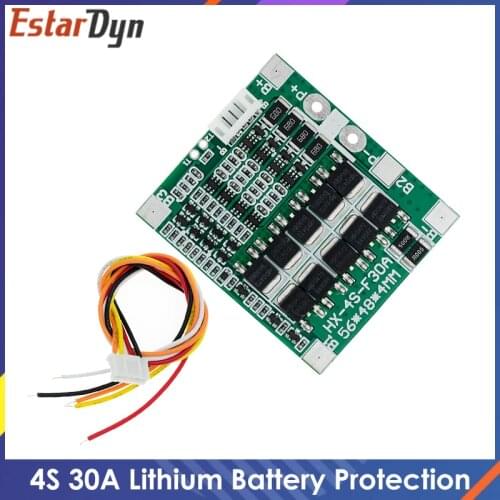 4S 30A 14.8V Li-ion Lithium 18650 Battery BMS Packs PCB Protection Board Balance Integrated Circuits 48x56mm Electronic Board