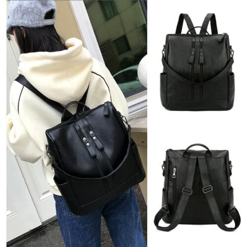 Fashion Women Backpacks PU Leather Backpack Shoulder Bags Handle Daypack Female