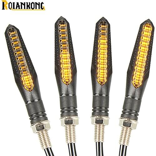 Motorcycle 12V LED Turn Signals Motorbike Waterproof Flashing Light Flexible Moto Headlights For Honda Kawasaki BMW Yamaha TMAX