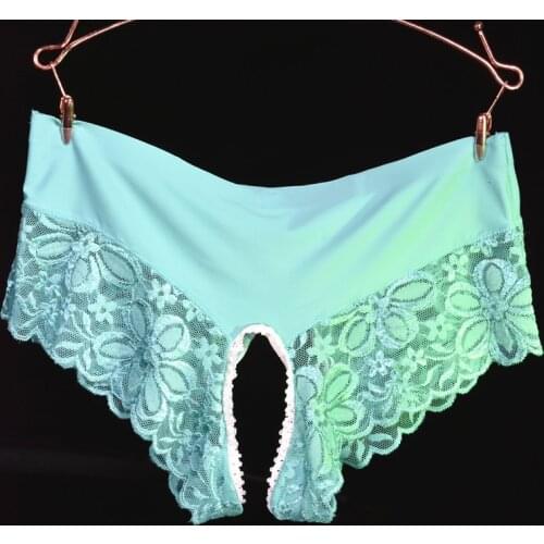 Open Crotch Underwear Men Sexy Lace Gay Transparent Briefs Breathable Thong G-String Lingerie Crotchless Sissy gay underwear