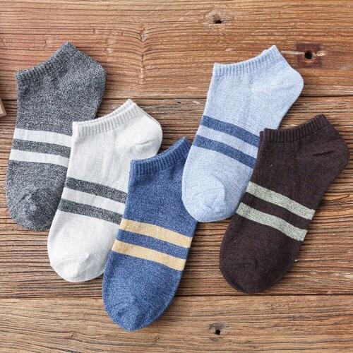 10 Pairs/Lot High Quality Mens Socks Fashion Striped Male Casual Boat Socks Shallow Cotton Breathable Short Socks Multi-Colors