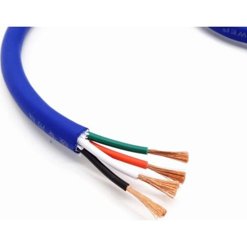 OD:11mm 4*2.0 square Speaker cable audio line 4 core conductor using 99.99% high purity OFC oxygen free copper